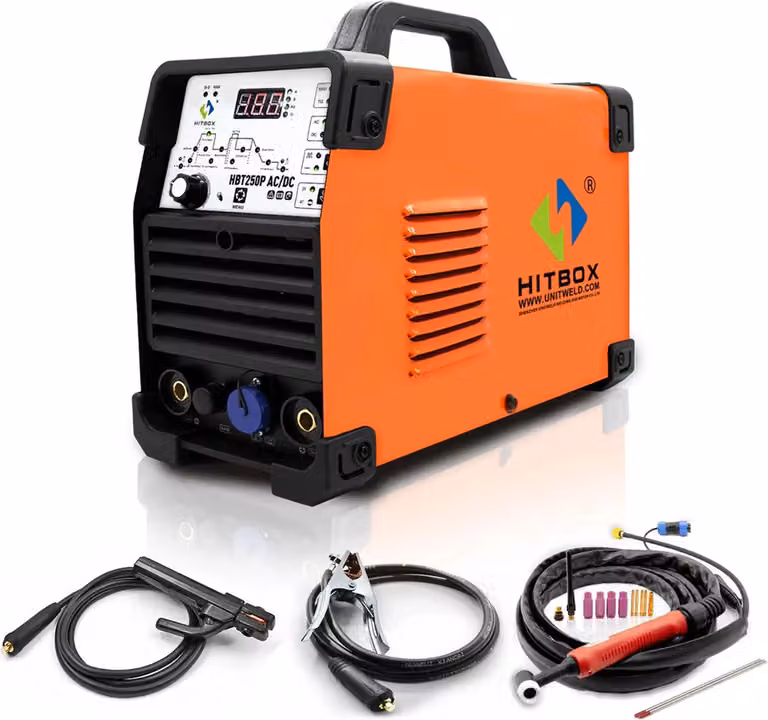 Saldatrice, uscita 200A, funzioni TIG AC/DC e MMA/ARC, HBT250p, 220 V