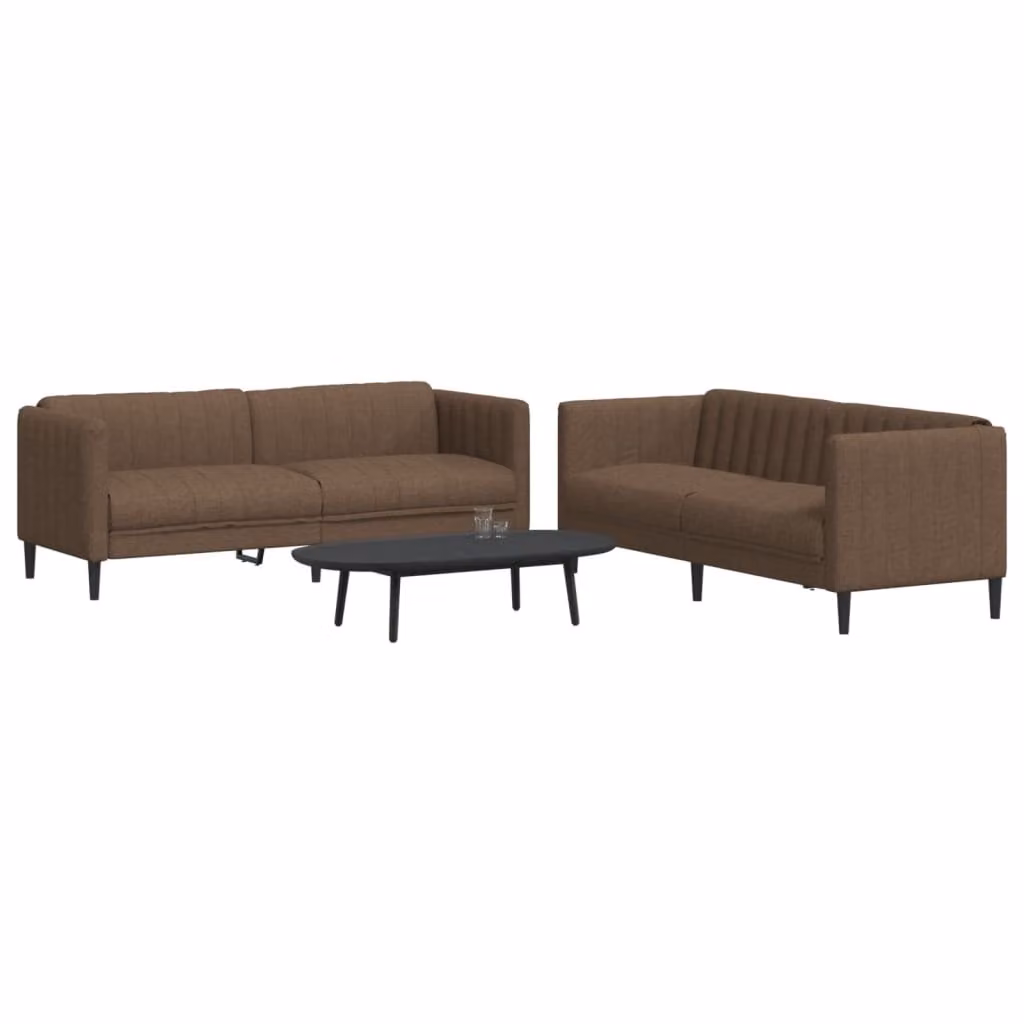 Maison Exclusive - Set divano a 2 posti in tessuto marrone