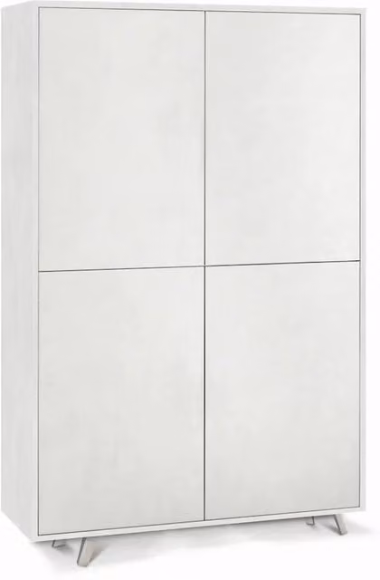 Armadio mobile 4 ante con apertura push-pull 107x41x169h cm in kit colore Ossido bianco