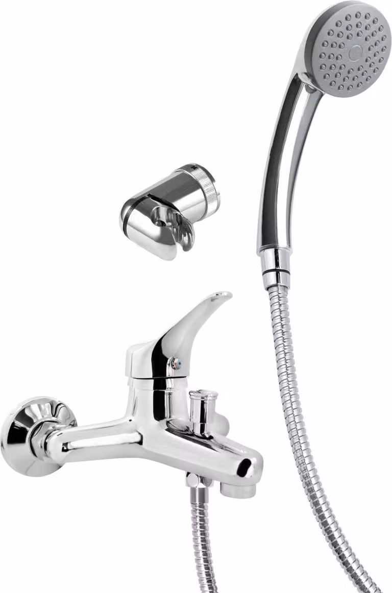 Wall-mounted bathtub mixer with shower set
