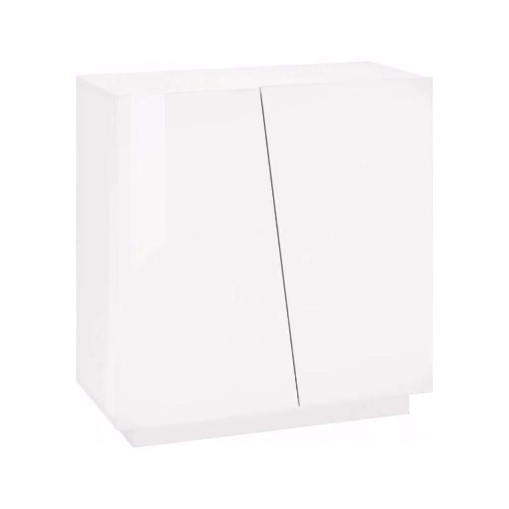 Scarpiera Apetta DMORA, Mobile porta scarpe da ingresso a 2 ante, Bianco lucido, L: 80 cm, P: 38 cm, H: 86 cm – 2