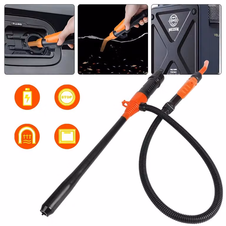 Pompa carburante per veicoli - Pompa per liquidi - Filtro - Erogatore con controllo del flusso - Adatto per carburante e liquidi non potabili
