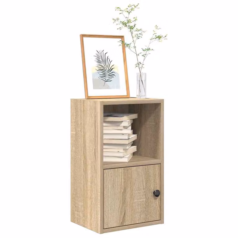 Libreria moderna vidaXL in legno marrone con pannello posteriore L 31 cm, P 24 cm, H 52 cm