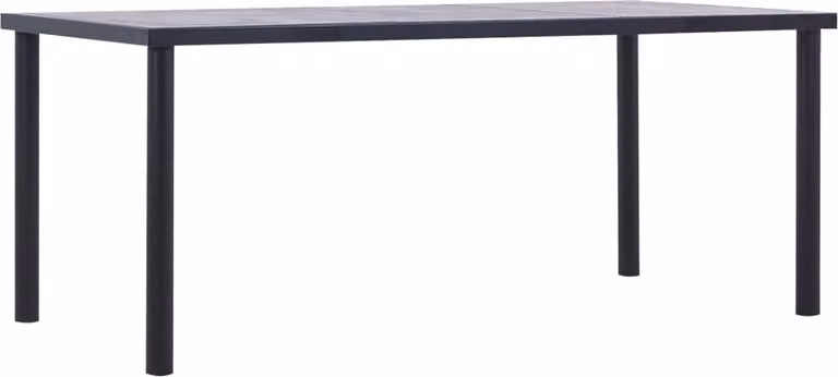 The Living Store Tavolo da pranzo nero e grigio cemento 180 x 90 x 75 cm MDF