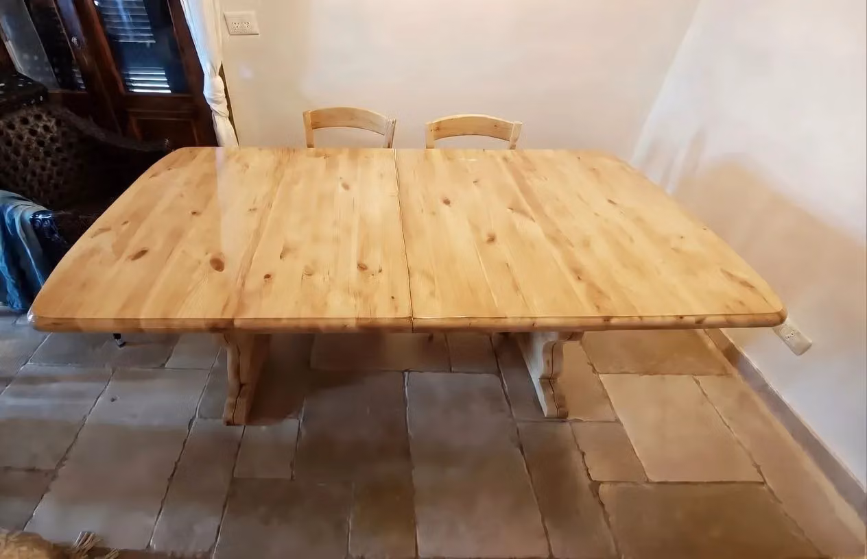 Tavolo fratino allungabile in pino naturale stile rustico Mobili 2G L: 180 cm, P: 90 cm, H: 79 cm – 2