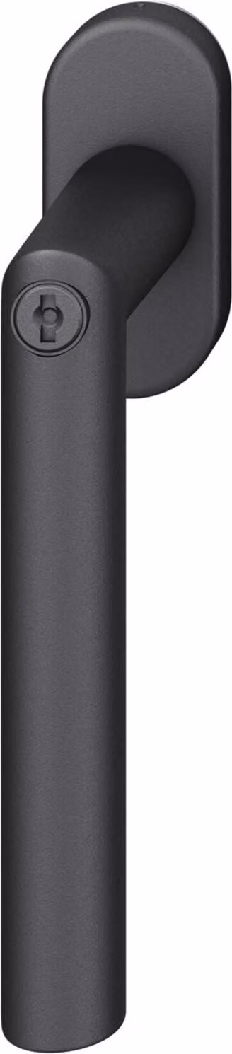 Maniglia per finestra FSB 34 1076 81415 rosetta ovale bloccabile, alluminio nero opaco