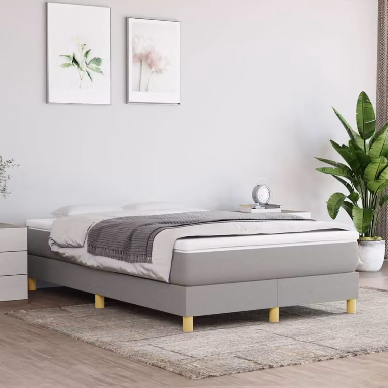 Maison Exclusive - Struttura Letto a Rete a Molle Grigio Chiaro 120x200 cm Tessuto