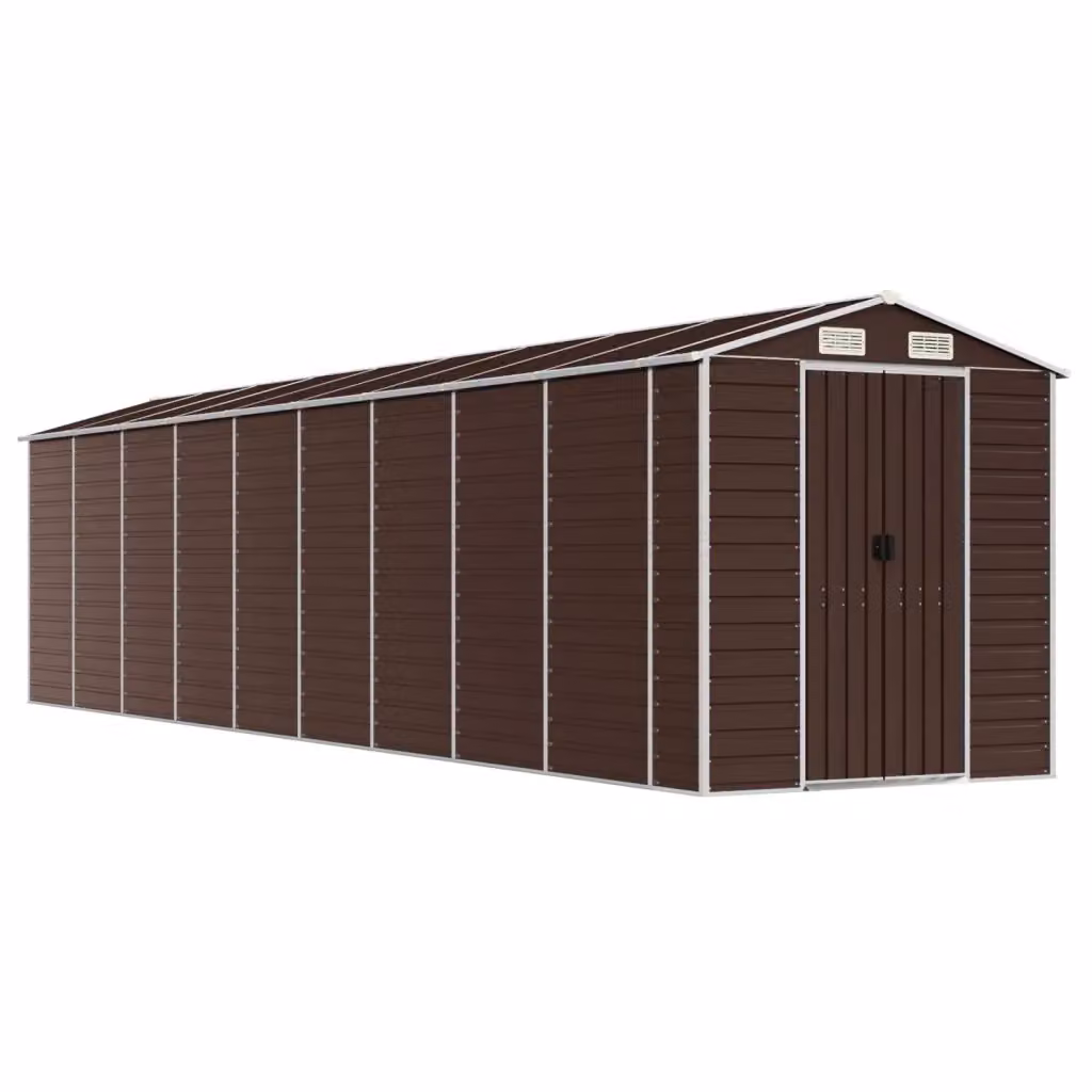Capanno da giardino Videx in acciaio zincato marrone con ventilazione laterale L: 810 cm, P: 191 cm, H: 198 cm – 2