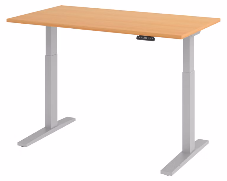 Scrivania elettrica bümö XMKA - Struttura: argento, finitura: noce, dimensioni: 140 x 80 cm