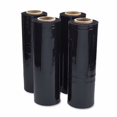 Film estensibile nero, rotolo da 23 metri, 3,0 kg (peso senza imballaggio) - confezione da 3 pezzi