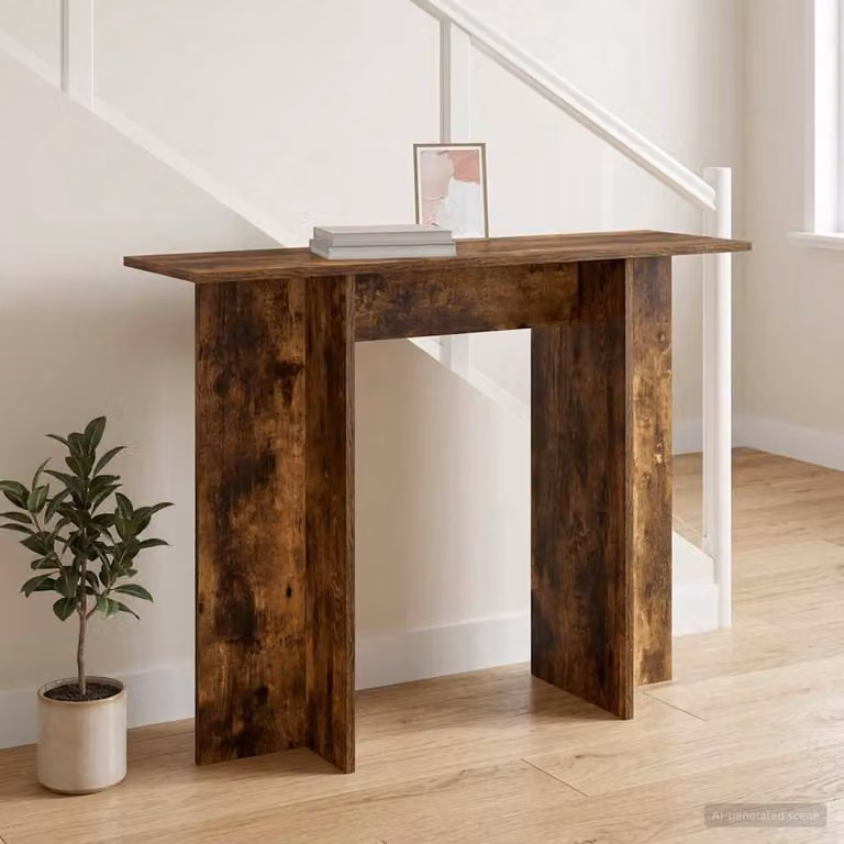 vidaXL Tavolo consolle moderno in legno color quercia marrone L 100 cm, P 30 cm, H 75 cm