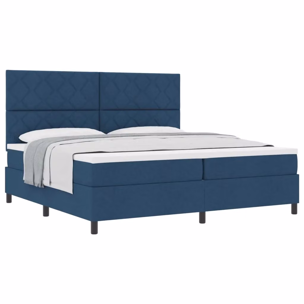 Letto a molle con testiera vidaXL in tessuto blu L: 200 cm, P: 200 cm, H: 280 cm – 2