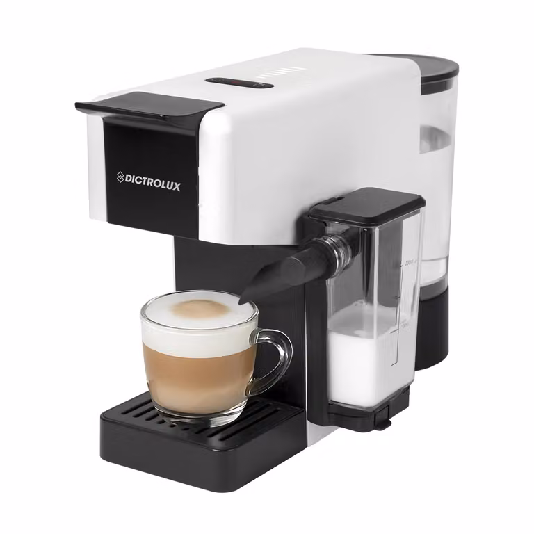 Macchina da caffè 3 in 1 Dictrolux Milvia White, 1400 Watt, compatibile con capsule Nespresso, Dolce Gusto e cialde ESE