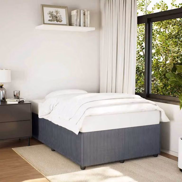 vidaXL Giroletto senza Materasso in Velluto Grigio L: 120 cm, P: 190 cm