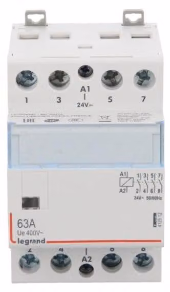 Interruttore modulare 63A, 4 poli, 0 inverso, 24V AC, modello SM363, codice 412512