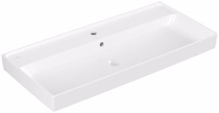Villeroy & Boch Collaro lavabo pour armoire, 1 trou pour robinet, avec trop-plein, côté inférieur non poncé, 1000x470mm, 4A33A5RW, 4A33A5RW