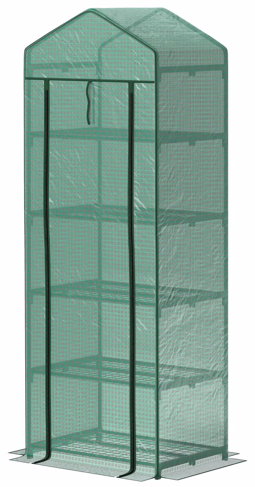 Mini serra per balcone e giardino – 5 ripiani | Colore: Verde | Dimensioni: 49x69x193 cm