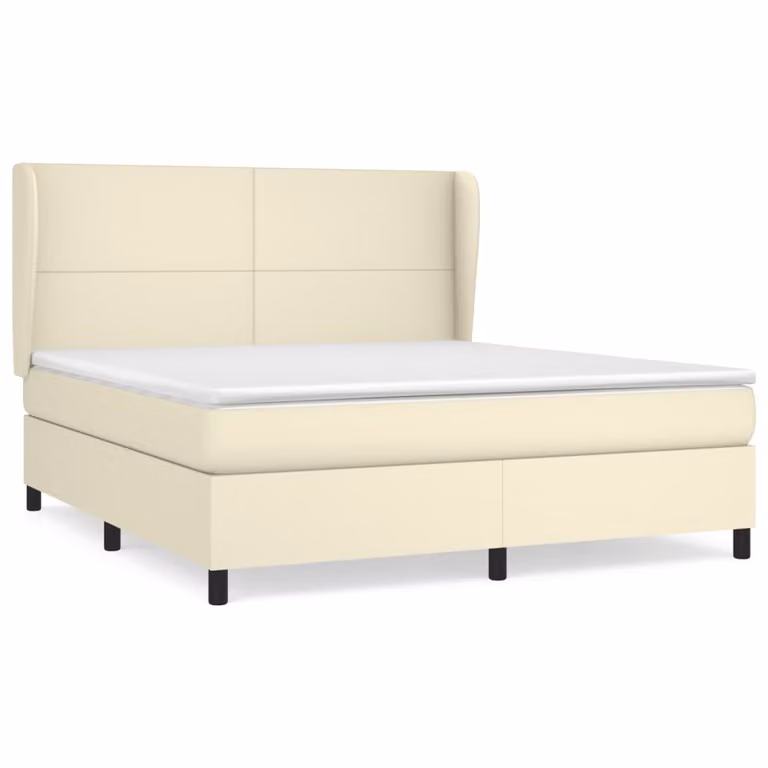 vidaXL Letto a molle con materasso crema 180x200 cm in Pelle finta