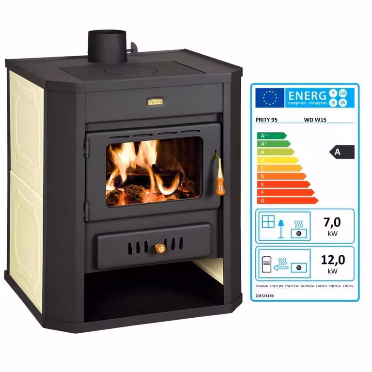 Stufa a legna ad acqua Prity WD W15 7 + 12 kw EEK-A