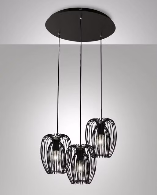 Camp Lampada a Sospensione in Metallo Colore Nero Ø500mm, Design Moderno e Struttura Elegante per Illuminazione Interni Classe 1 IP20