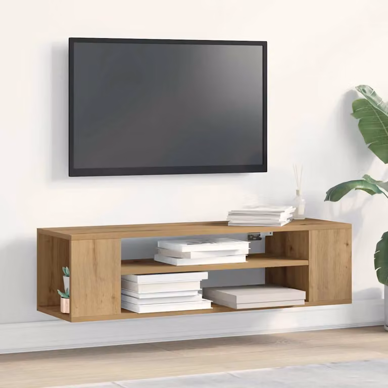 Mobile TV vidaXL in legno ingegnerizzato color rovere, L 100 x P 30 x H 26,5 cm