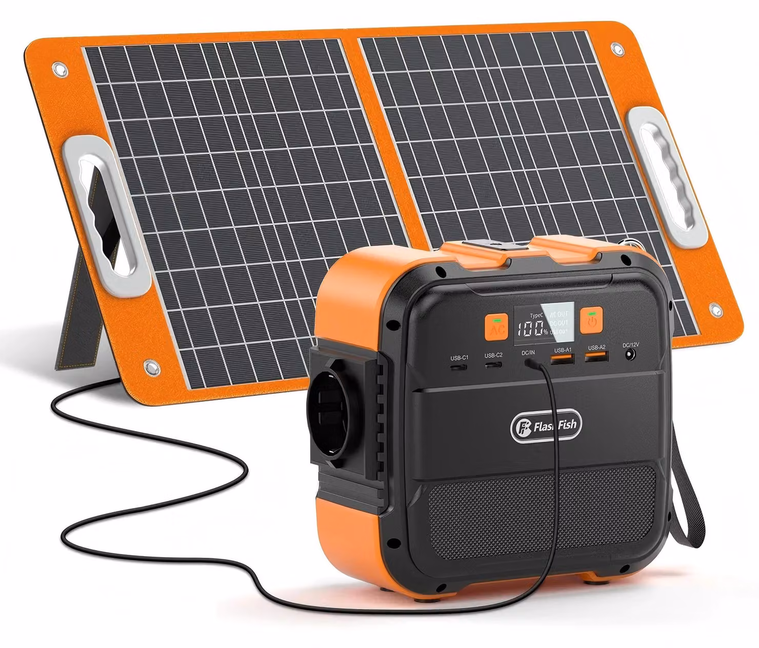 A101 - Stazione di ricarica portatile/generatore solare - Pannello solare da 60 W - Capacità 97,68 Wh - CA 230 V 120 W (240 W di picco) - USB-C PD/QC 18 W - Presa UE