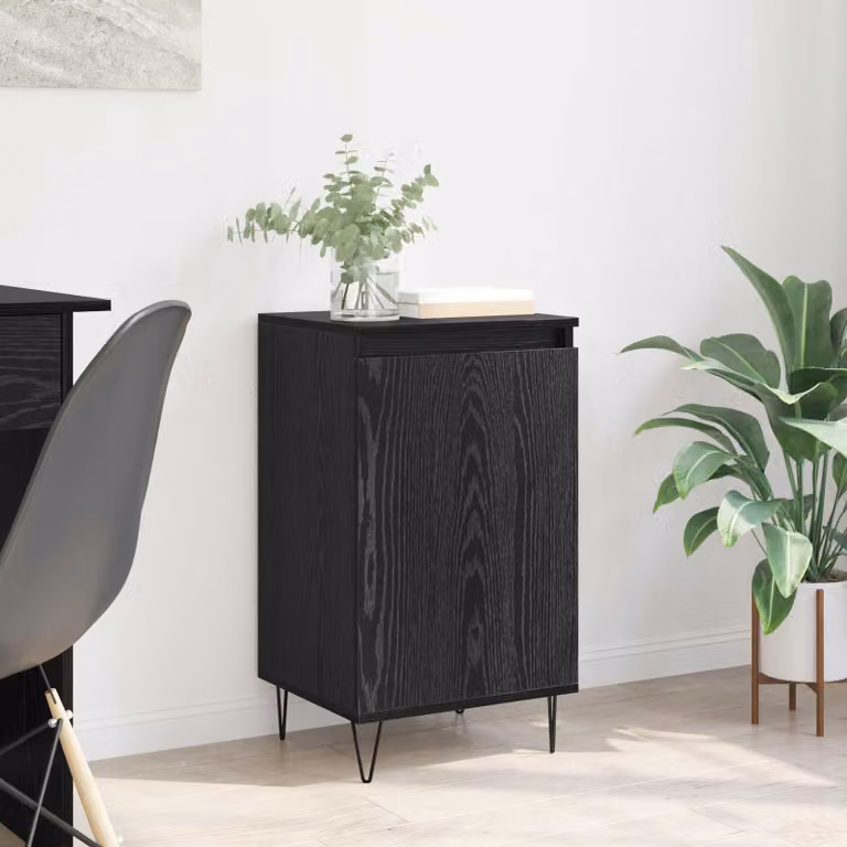 Credenza moderna vidaXL in legno MDF nero per soggiorno e sala da pranzo L/P/H: 40 x 35 x 70 cm
