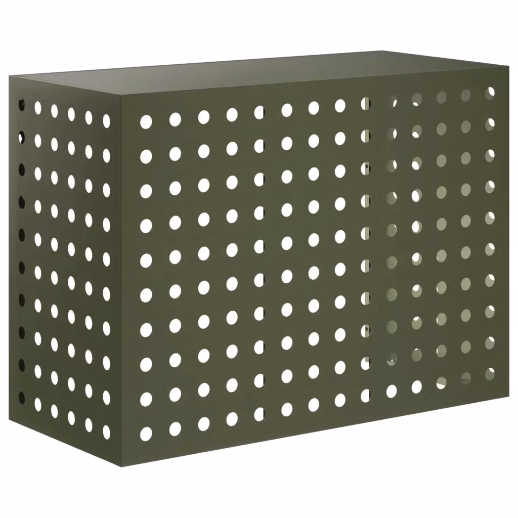 Copertura per condizionatore d'aria vidaXL in acciaio verde oliva L/P/H: 110 x 80 x 50 cm – 2