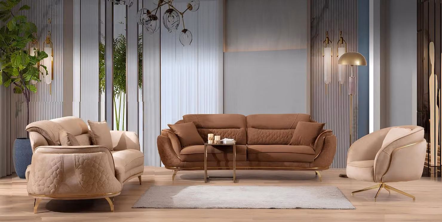 Sofagarnitur 3 3 1 Sitzer Stoff Couchen Polster Garnitur Sofas Design
