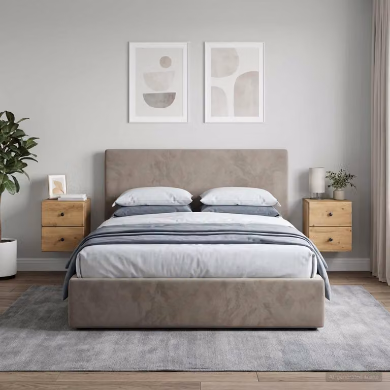 Set di 2 comodini sospesi vidaXL in stile moderno colore marrone opaco L/P/H: 34,5 x 33,0 x 17,4 cm
