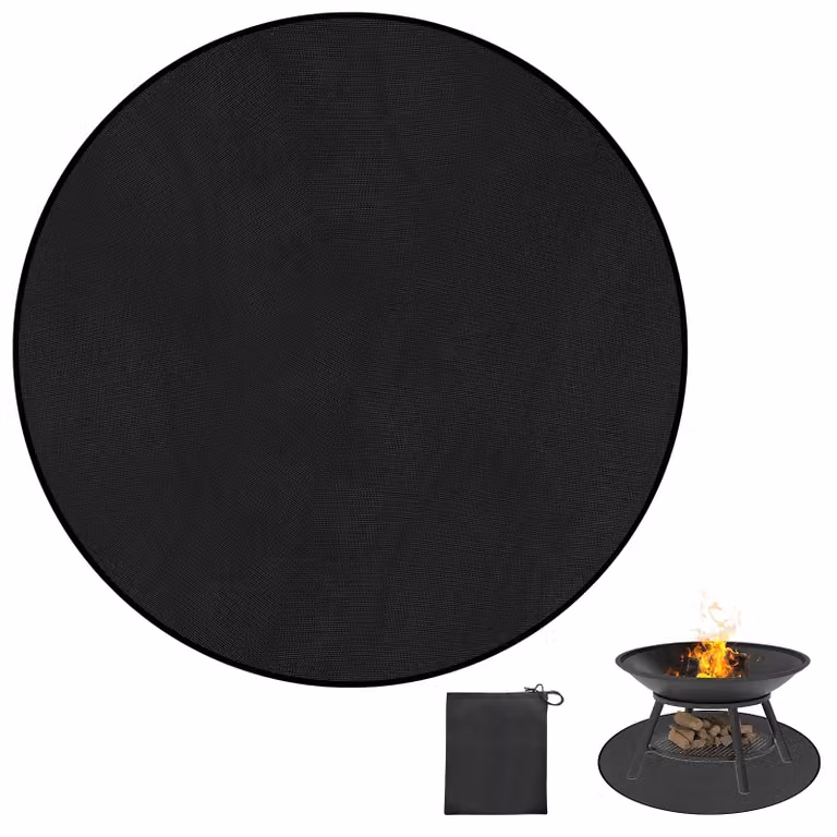 Tappet resistente al fuoco per braciere, impermeabile, protezione da fuoco e calore, colore nero, dimensioni 61 x 61 cm