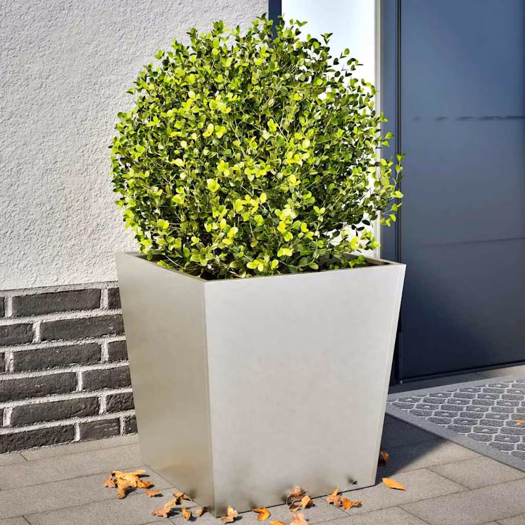 Set di 2 fioriere da giardino vidaXL in acciaio inox color argento, L/P/H: 50 x 50 x 50 cm – 1