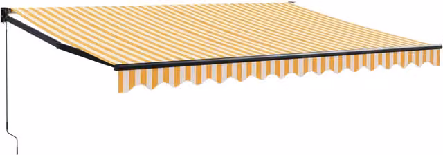 Tenda da Sole | Tenda Retrattile Gialla e Bianca 4,5x3 m in Tessuto e Alluminio
