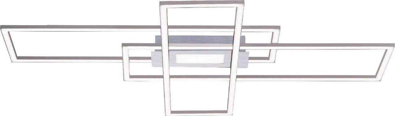 Plafoniera LED, colore acciaio, dimmerabile, telecomando, L98,9 cm