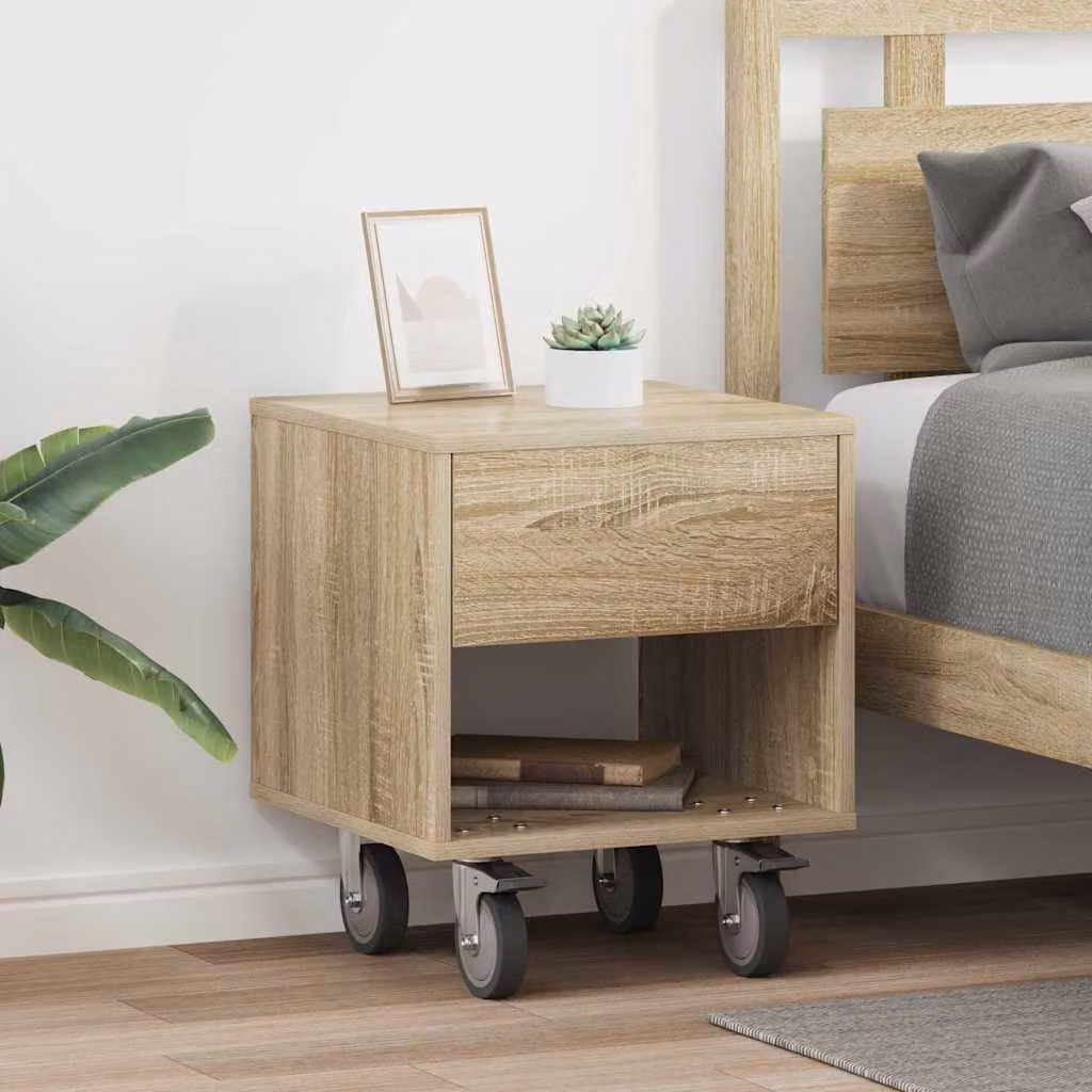 Set di 2 comodini moderni vidaXL in Rovere Sonoma, L 40,5 cm x P 40 cm x H 48 cm