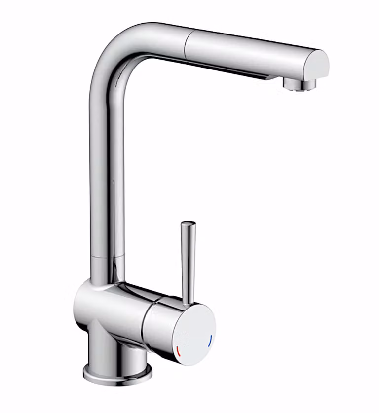 Miscelatore monocomando a bassa pressione NABER DRIVE 2 in CROMO con bocca estraibile / rubinetto
