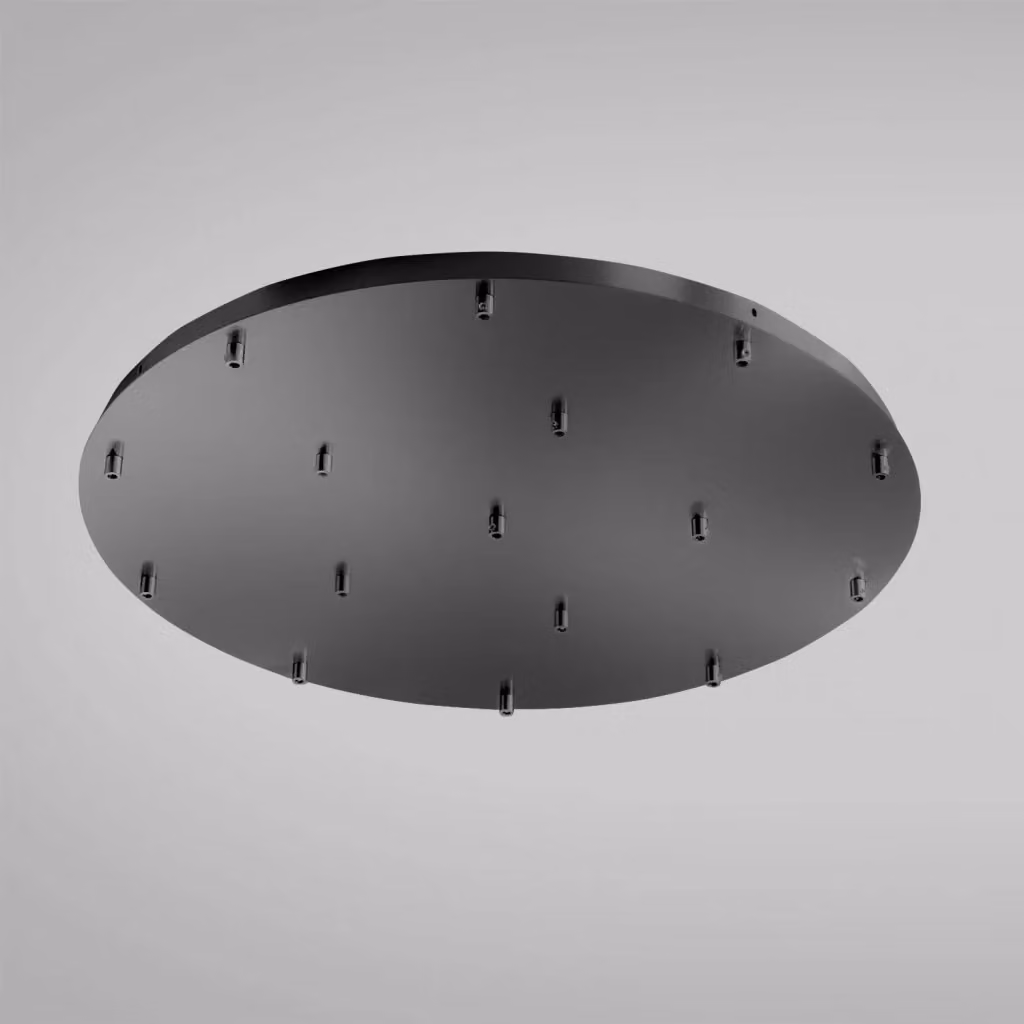 Rosone Tondo per Lampada a Sospensione OFELIA MINI B T/16 Gea Luce in Metallo Nero Opaco con Kit Fissaggio e Morsettiera – 2