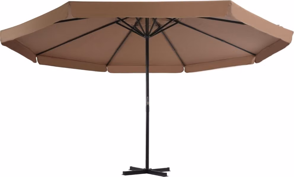 vidaXL Ombrellone con palo in alluminio 500 cm Taupe