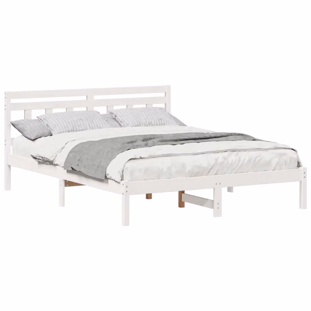 Struttura del letto in pino massello bianco vidaXL L/P/H: 140 x 200 x 80,5 cm – 2