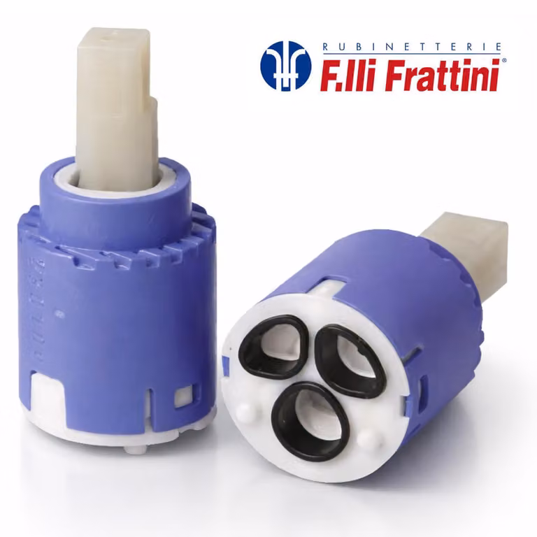 Schläfer 480039-B002 | Cartuccia Ricambio D.25 Compatibile con F.lli Frattini R08032 Cartuccia Rubinetto Miscelatore Diam. Ø 25mm in Vetroceramica Bassa con 2 Piedini serie BRERA MODUS GINGO CAYEN MEGAN