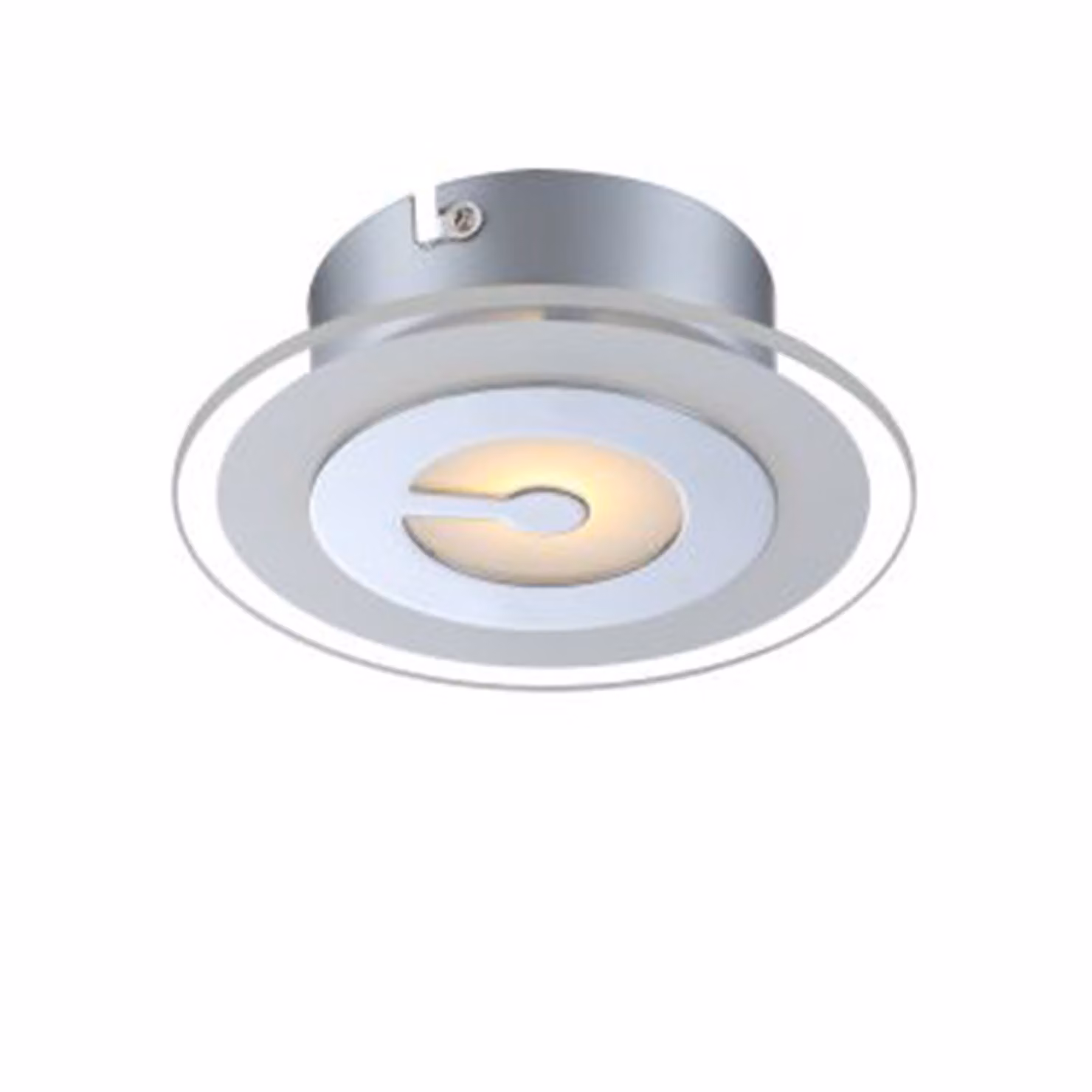 Plafoniera LED cromo/ vetro/ lampada rotonda