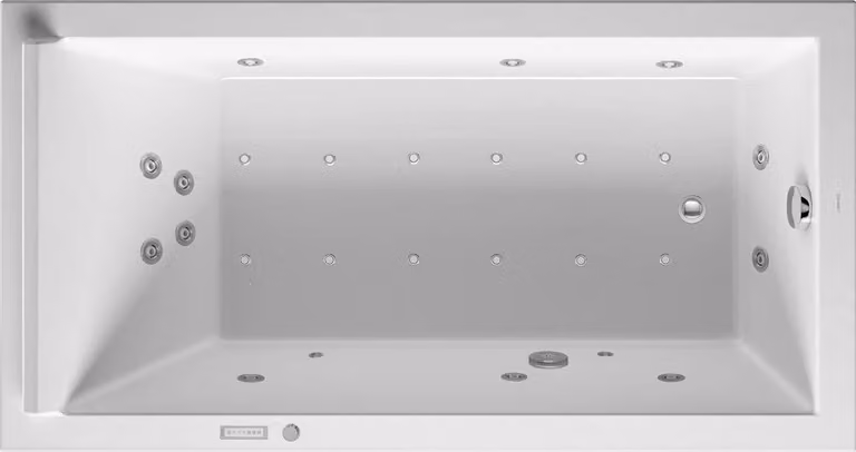 Duravit Starck Bains à remous, version à encastrer, simple dos, bâti-support, garniture de vidage et de trop-plein chrome, système Combi E, 1700x900mm, 760337000CE1000, 760337000CE1000