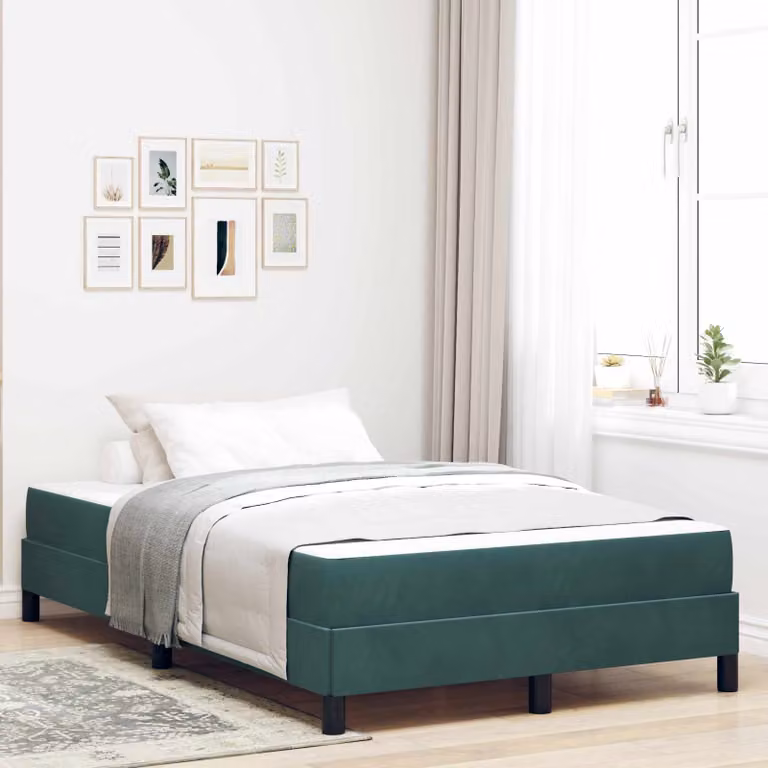 Letto con materasso a molle vidaXL in tessuto verde L: 120 cm, P: 200 cm