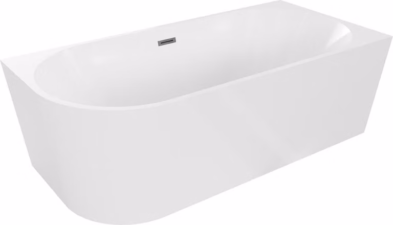 Mexen Mia vasca da bagno indipendente angolo destro 150 x 75 cm, bianca, tropo gun gray spazzolato - 52691507500P-66