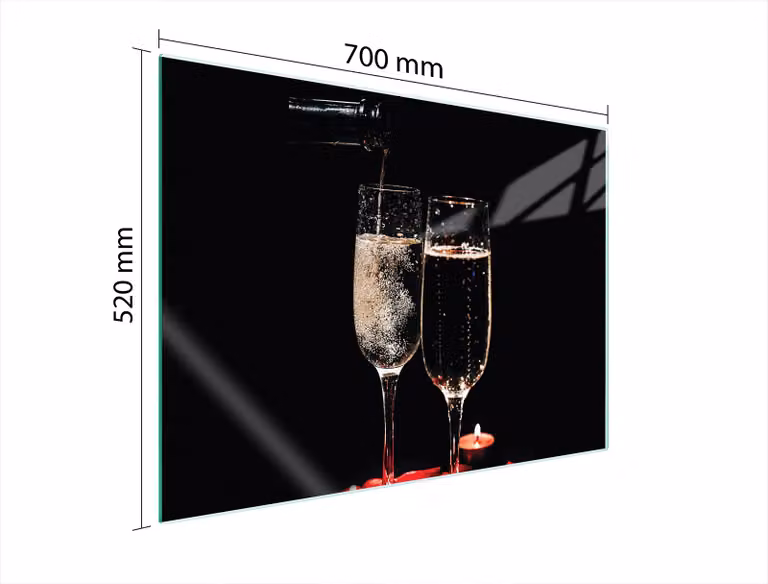 Piatto Di Protezione In Vetro Per Il Cuore 70X52 Vino