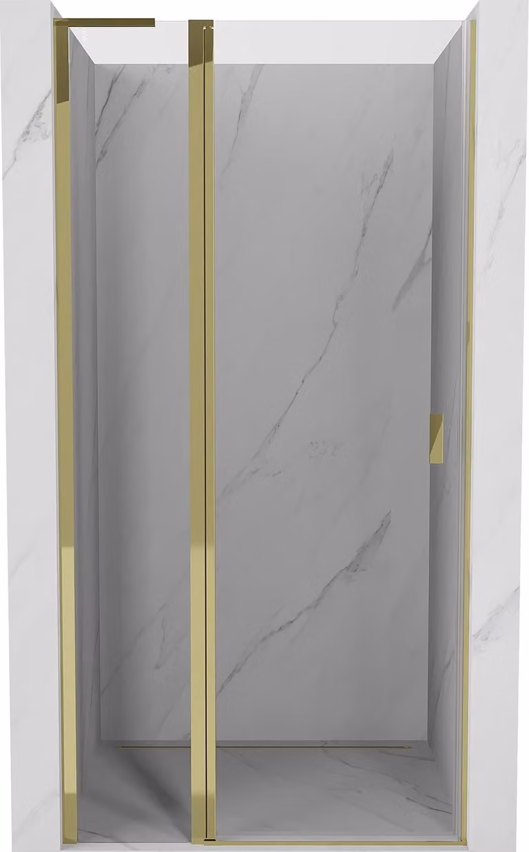 Mexen Mist L porta doccia apribile 120 cm, trasparente, oro - 8A4L-120-000-50-00