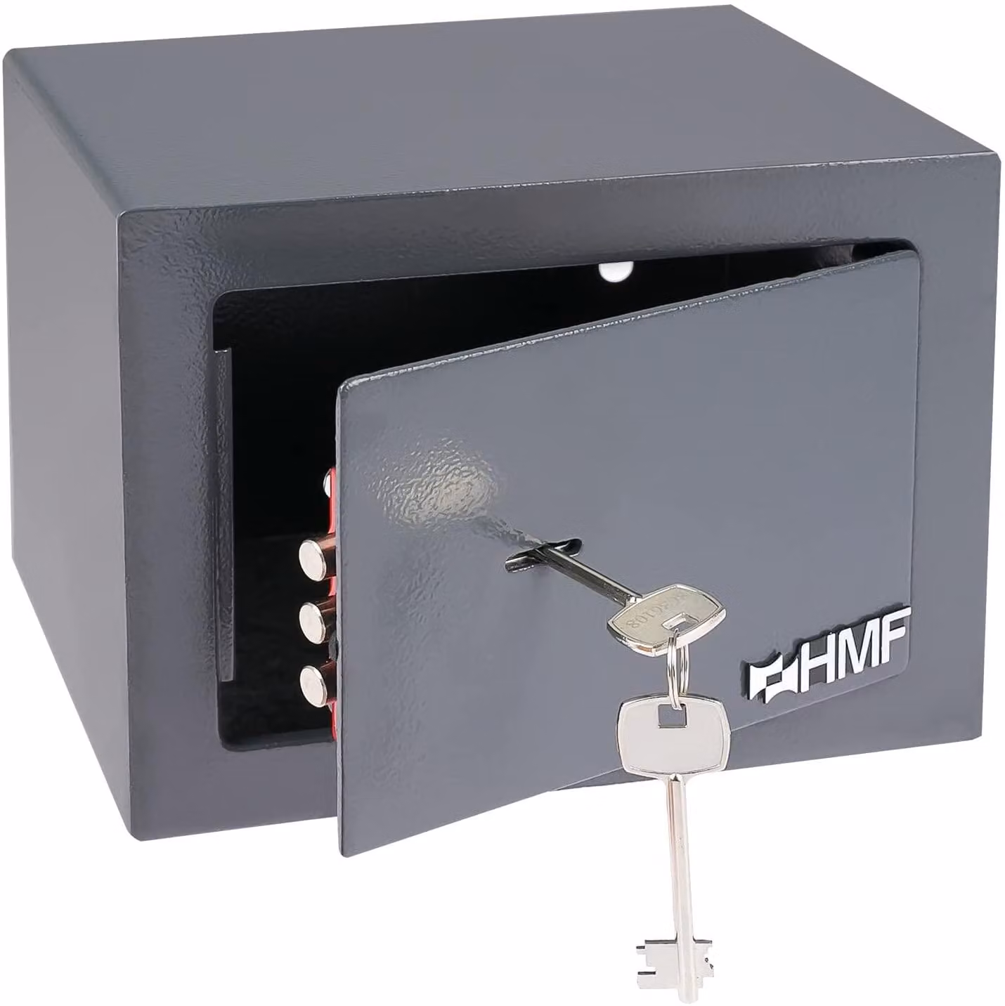 Cassaforte piccola con chiave, cassaforte da incasso, HMF 49216, 23x17x17 cm, antracite
