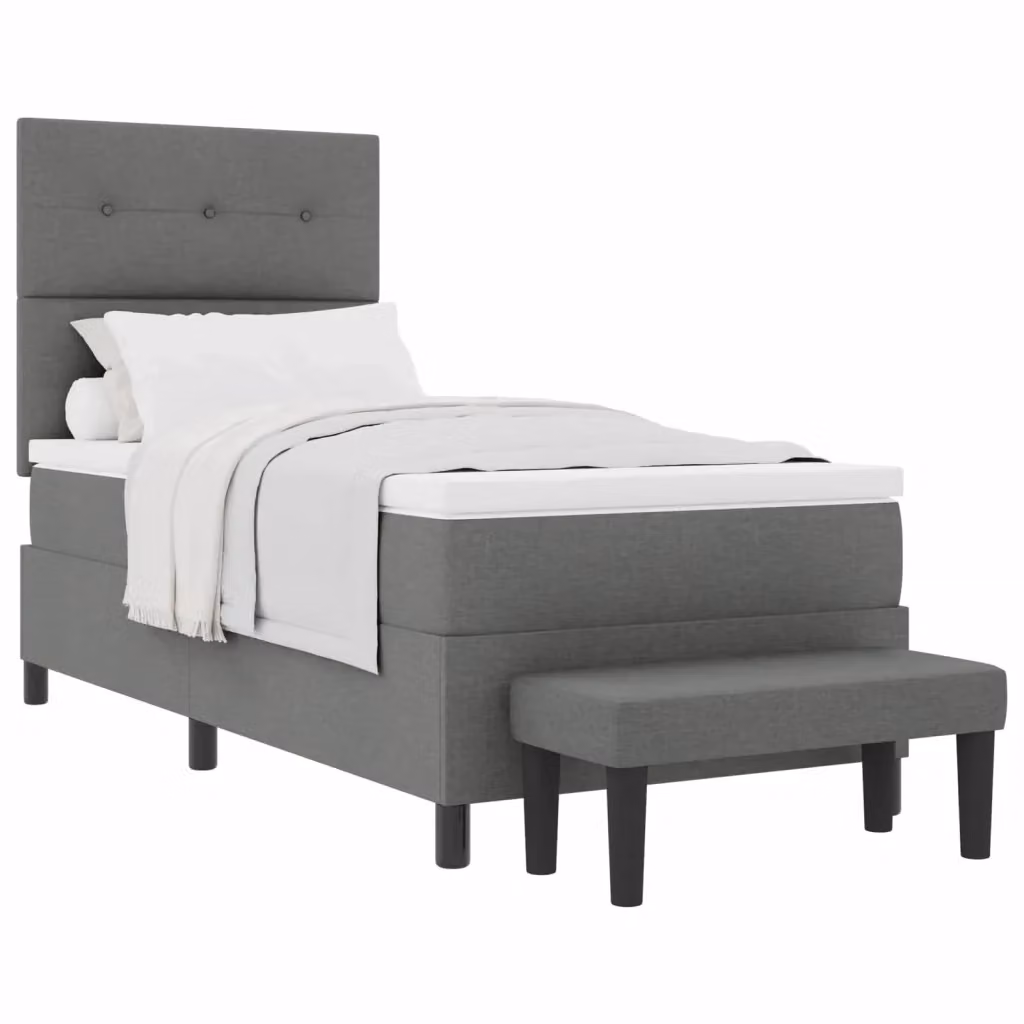 Letto ibrido con molle a tasche e testiera vidaXL, Grigio, L 80 x P 200 cm – 2