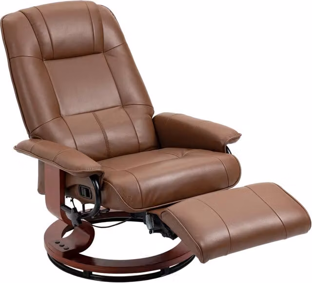 Poltrona reclinabile girevole, poltrona TV con funzione reclinabile, poggiapiedi, poltrona lounge con braccioli, per soggiorno, camera da letto,