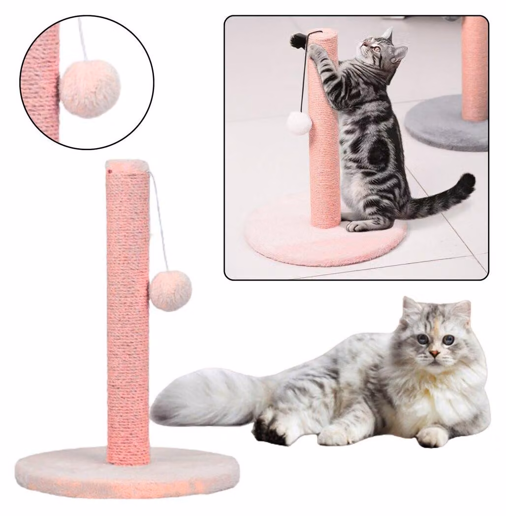Torre tiragraffi per gatti 40x30 cm, tiragraffi rosa